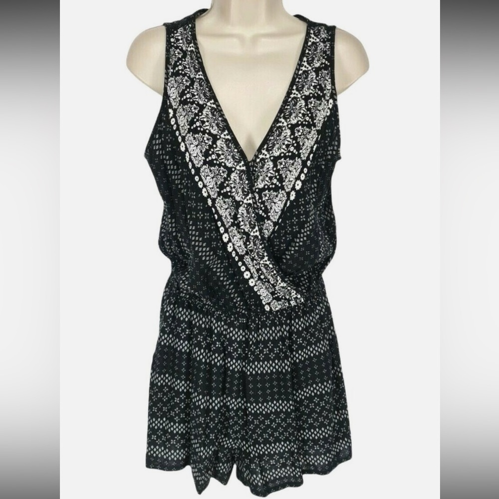 Black and White Patterned Romper